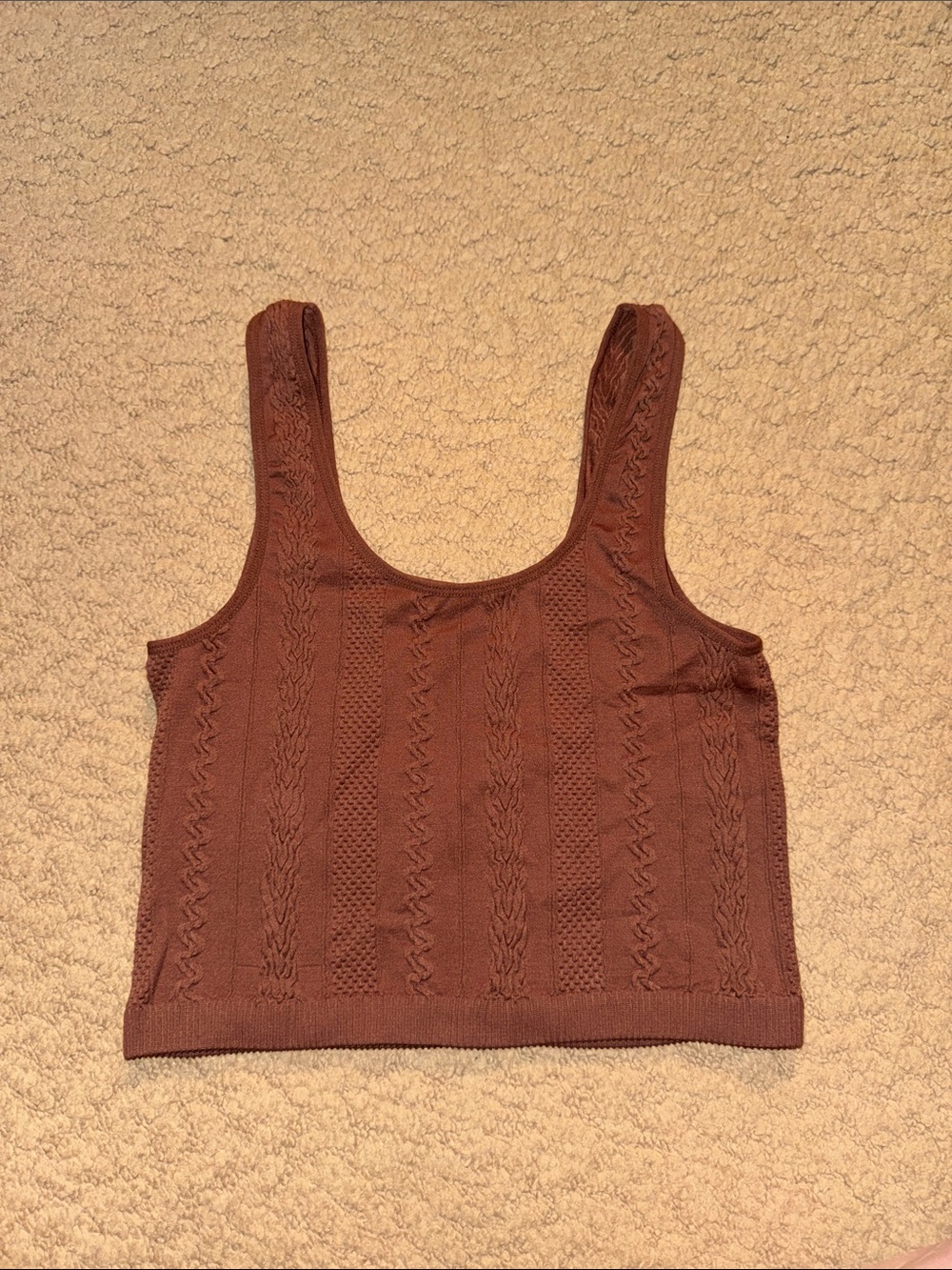 NWOT Women's Brown Soft Knit Scoop Neck Tank Top